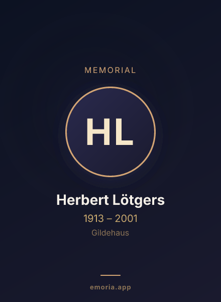 Memorial portrait of Herbert Lötgers