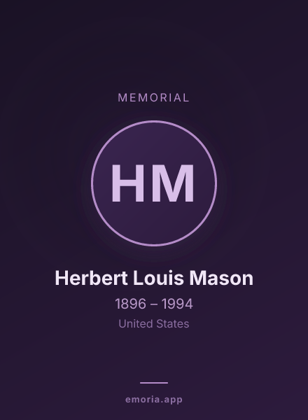 Memorial portrait of Herbert Louis Mason