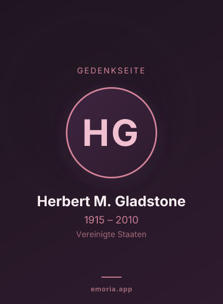 Gedenkportrait von Herbert M. Gladstone