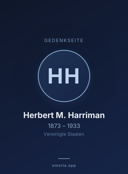 Gedenkportrait von Herbert M. Harriman