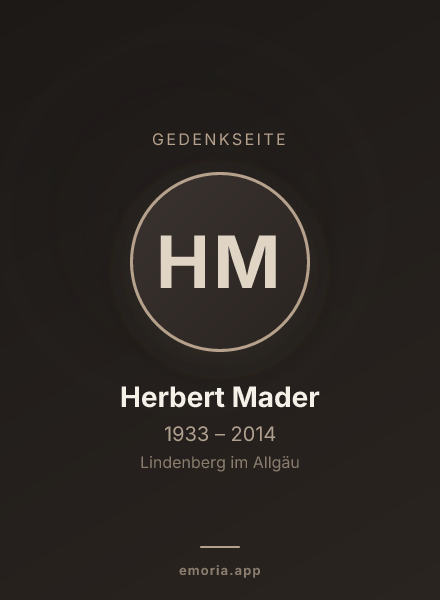 Gedenkportrait von Herbert Mader
