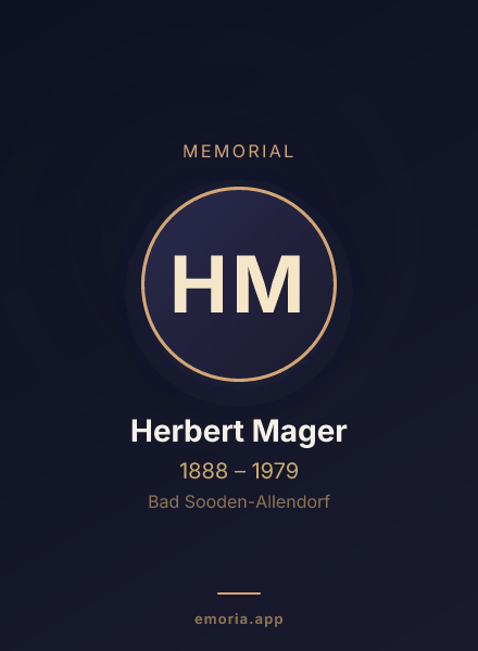 Memorial portrait of Herbert Mager