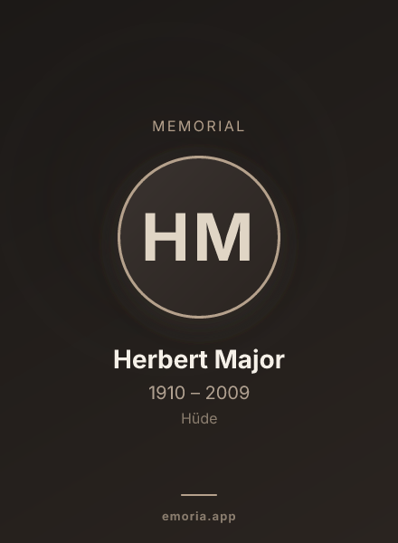 Memorial portrait of Herbert Major