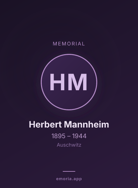 Memorial portrait of Herbert Mannheim
