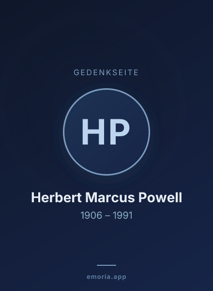 Gedenkportrait von Herbert Marcus Powell
