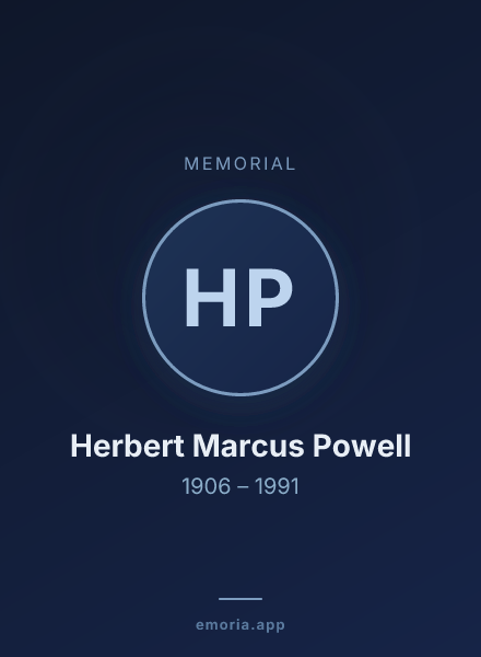 Memorial portrait of Herbert Marcus Powell