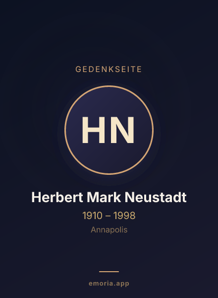 Gedenkportrait von Herbert Mark Neustadt