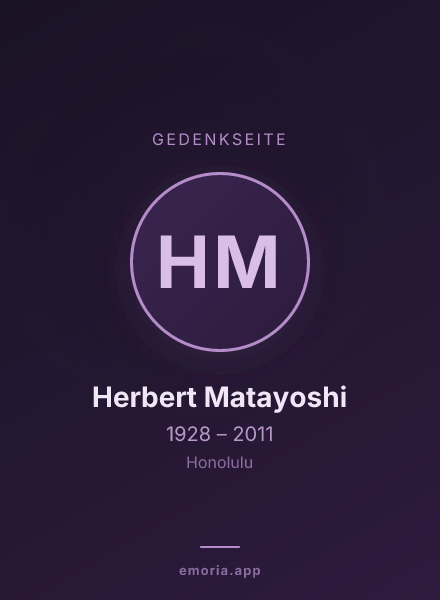 Gedenkportrait von Herbert Matayoshi