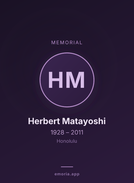 Memorial portrait of Herbert Matayoshi
