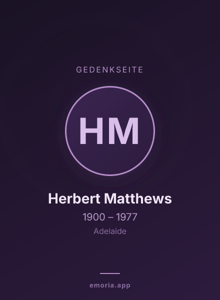 Gedenkportrait von Herbert Matthews