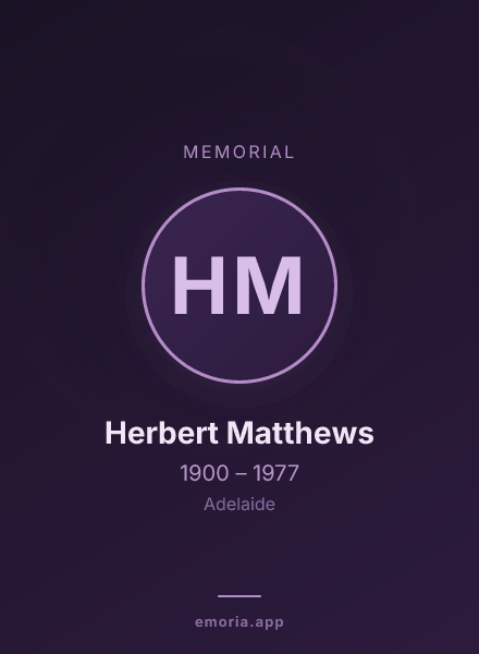 Memorial portrait of Herbert Matthews
