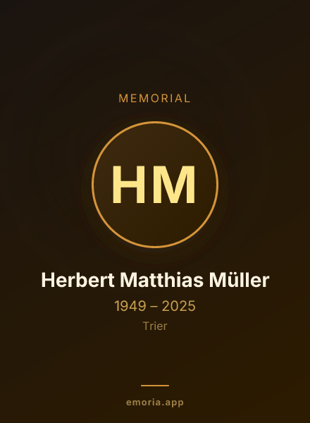 Memorial portrait of Herbert Matthias Müller