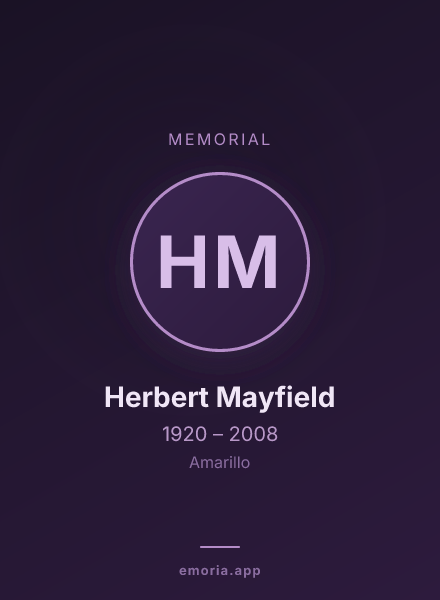 Memorial portrait of Herbert Mayfield
