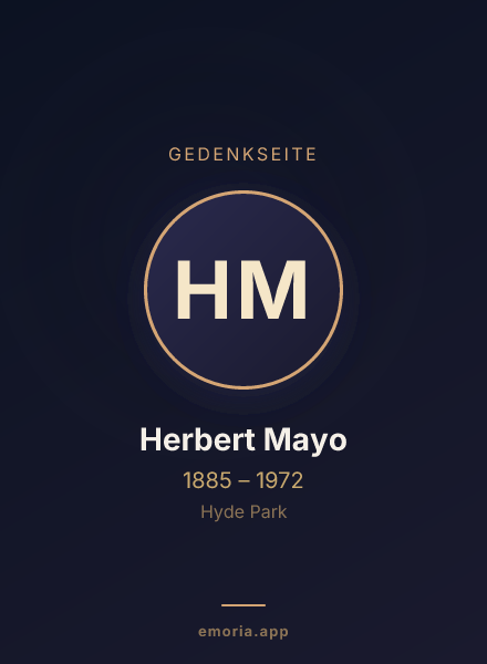 Gedenkportrait von Herbert Mayo