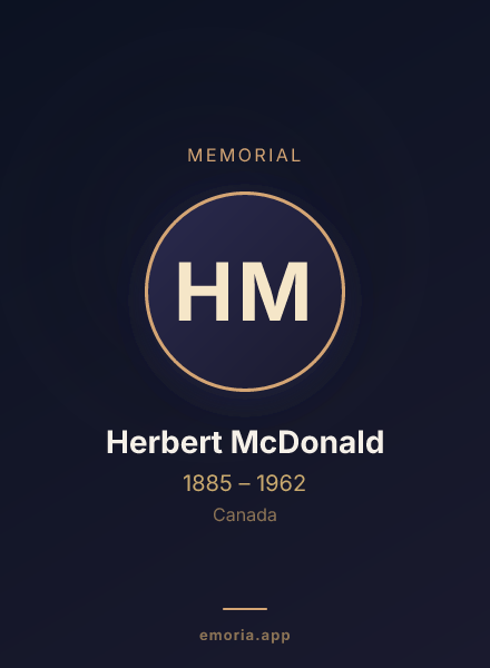 Memorial portrait of Herbert McDonald