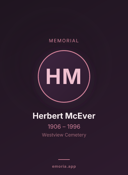 Memorial portrait of Herbert McEver