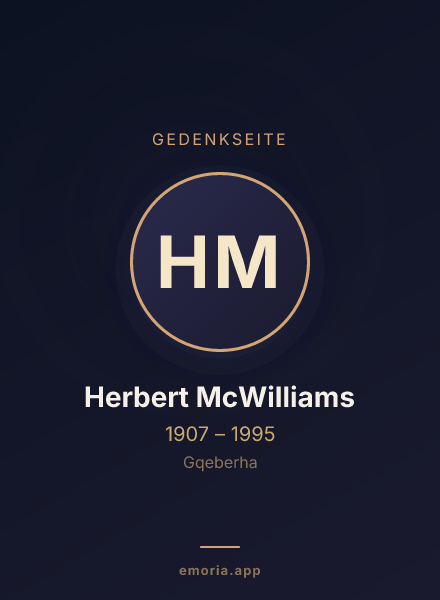 Gedenkportrait von Herbert McWilliams