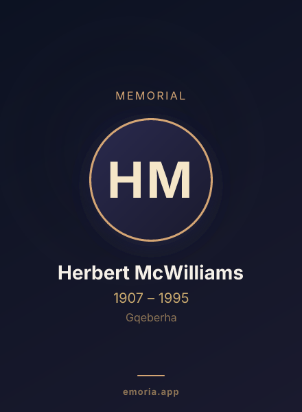 Memorial portrait of Herbert McWilliams