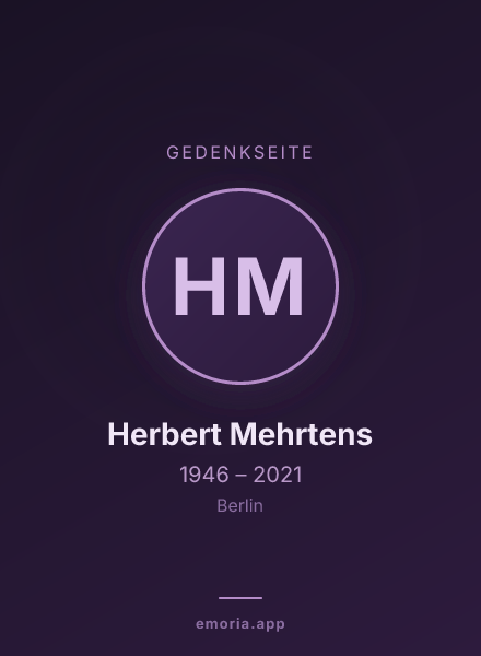 Gedenkportrait von Herbert Mehrtens