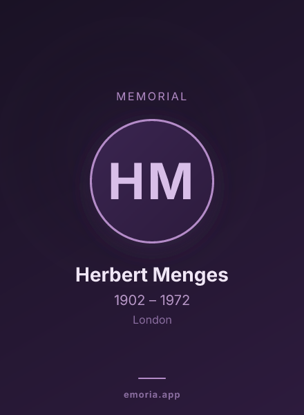 Memorial portrait of Herbert Menges
