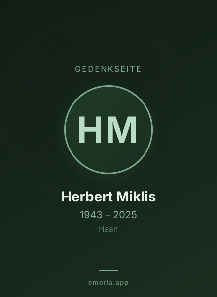 Gedenkportrait von Herbert Miklis