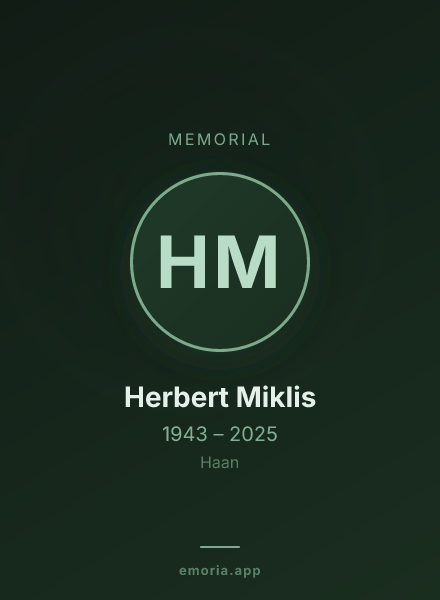 Memorial portrait of Herbert Miklis