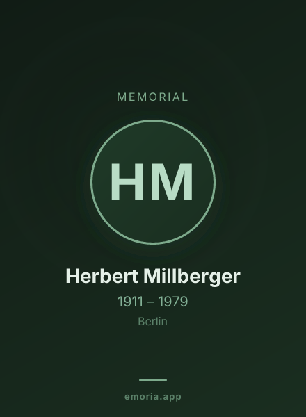 Memorial portrait of Herbert Millberger