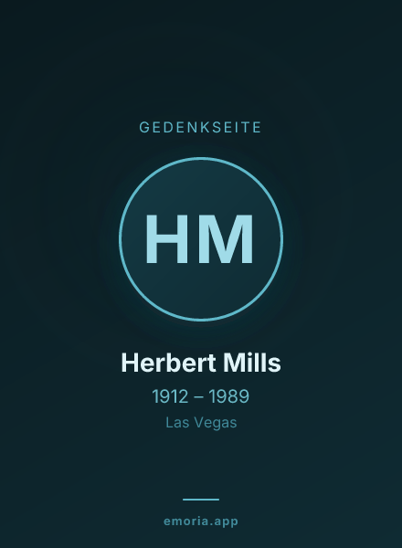 Gedenkportrait von Herbert Mills