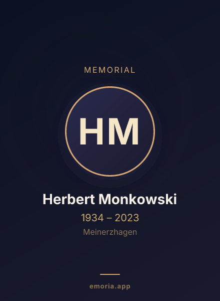 Memorial portrait of Herbert Monkowski