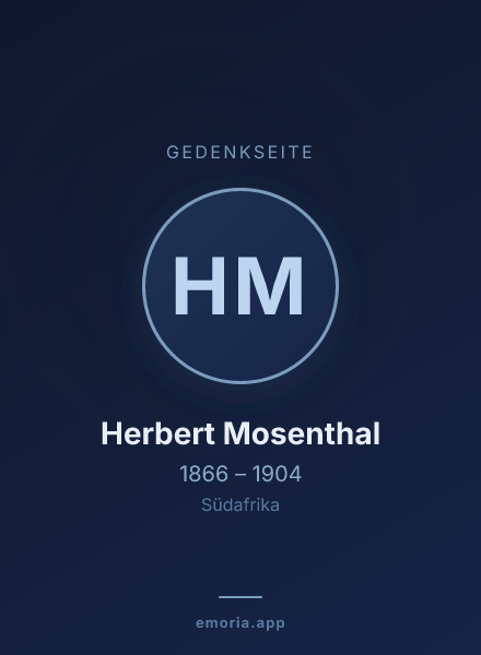 Gedenkportrait von Herbert Mosenthal