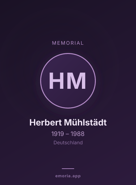 Memorial portrait of Herbert Mühlstädt