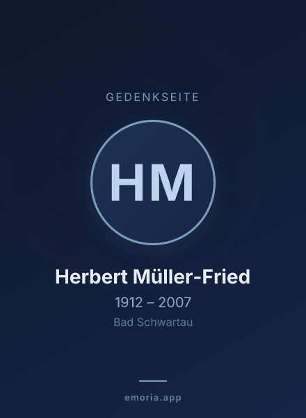 Gedenkportrait von Herbert Müller-Fried