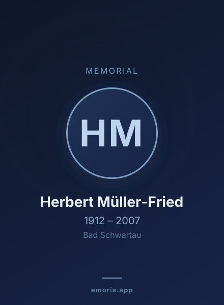 Memorial portrait of Herbert Müller-Fried