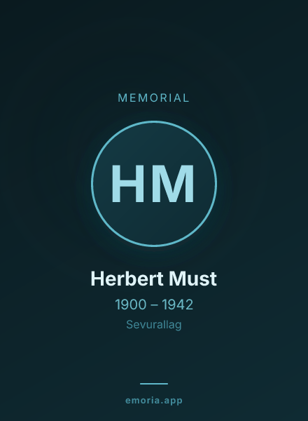 Memorial portrait of Herbert Must