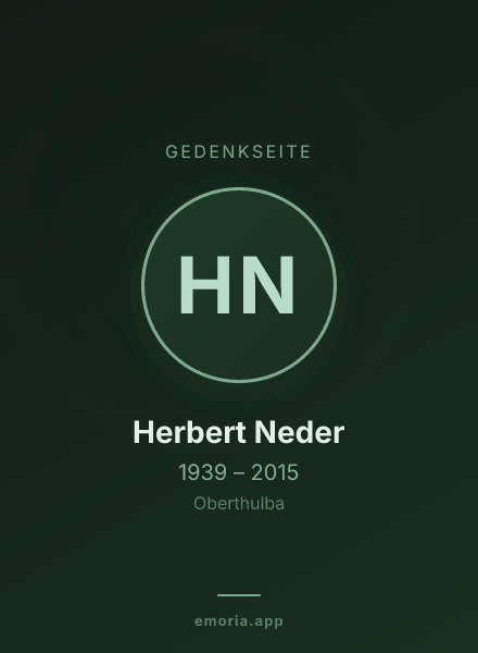 Gedenkportrait von Herbert Neder