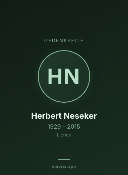 Gedenkportrait von Herbert Neseker