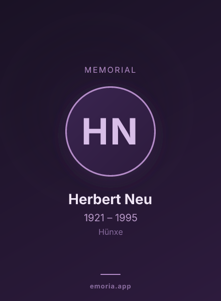 Memorial portrait of Herbert Neu