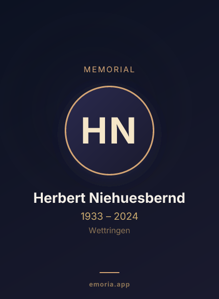 Memorial portrait of Herbert Niehuesbernd