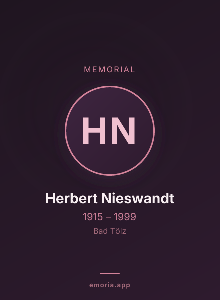 Memorial portrait of Herbert Nieswandt