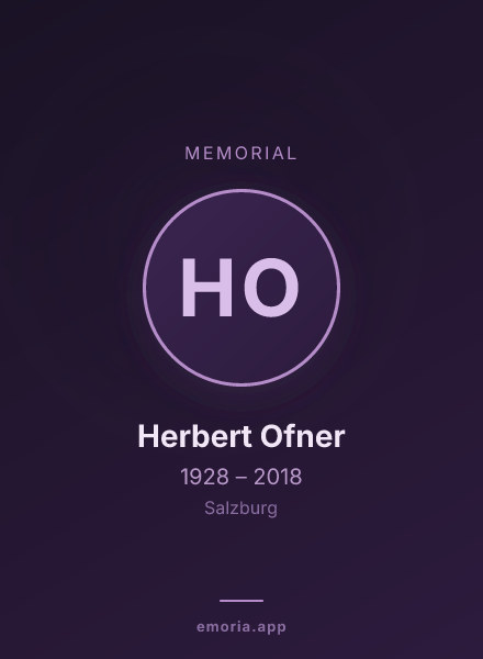 Memorial portrait of Herbert Ofner