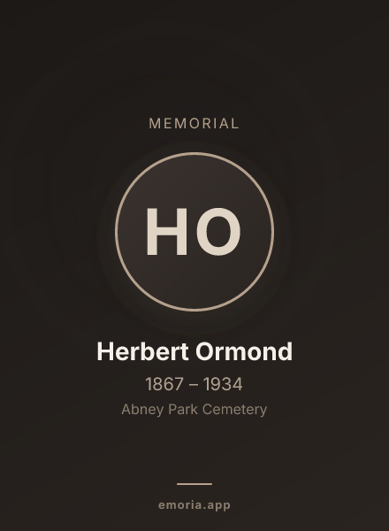 Memorial portrait of Herbert Ormond