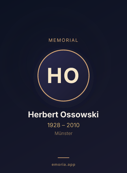 Memorial portrait of Herbert Ossowski