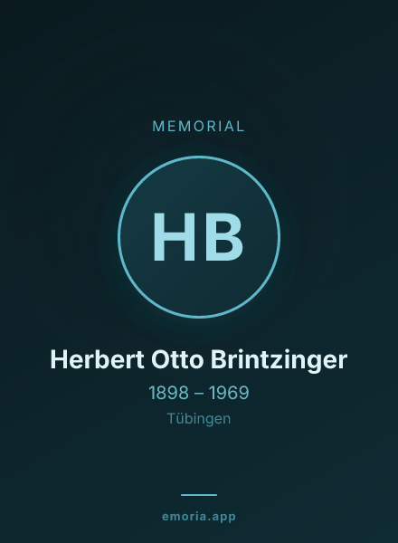 Memorial portrait of Herbert Otto Brintzinger