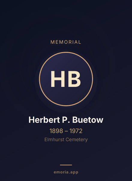 Memorial portrait of Herbert P. Buetow