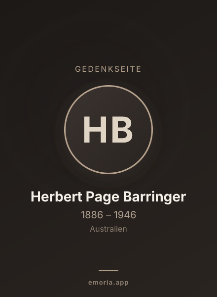 Gedenkportrait von Herbert Page Barringer