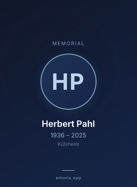 Memorial portrait of Herbert Pahl