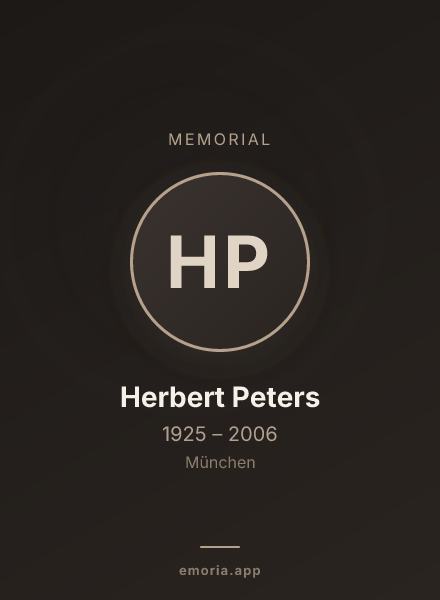Memorial portrait of Herbert Peters