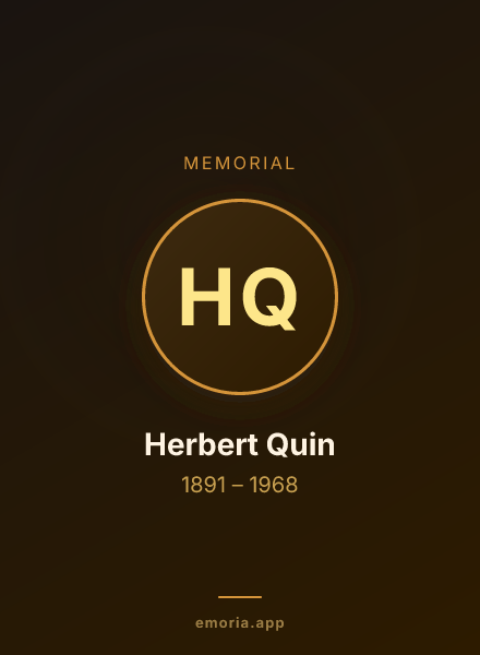 Memorial portrait of Herbert Quin