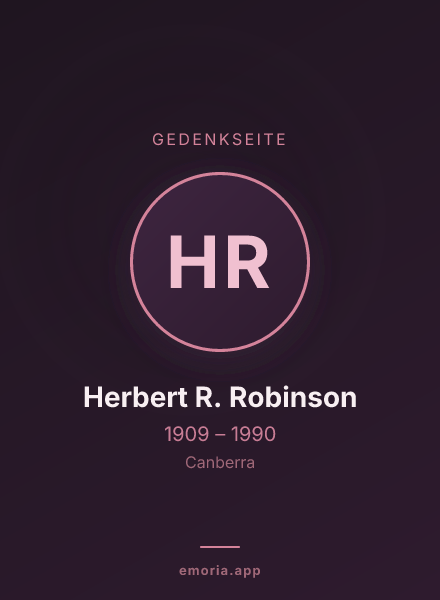 Gedenkportrait von Herbert R. Robinson