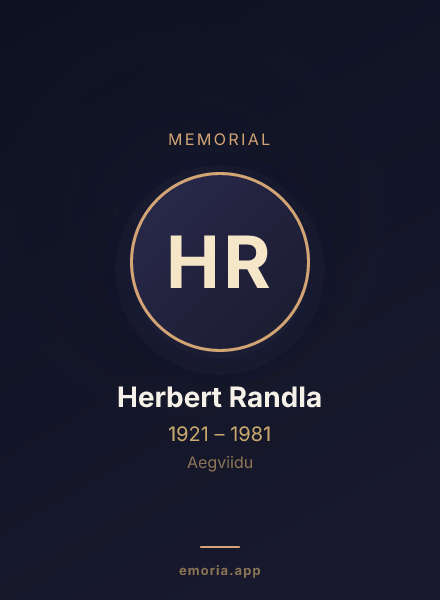 Memorial portrait of Herbert Randla